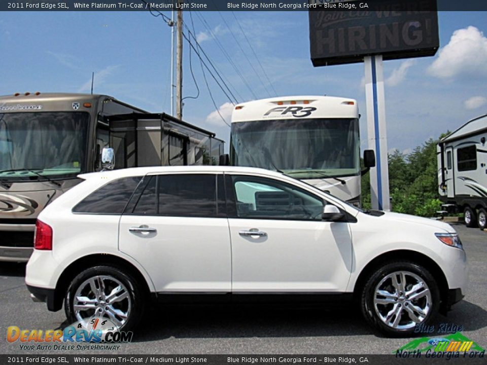 2011 Ford Edge SEL White Platinum Tri-Coat / Medium Light Stone Photo #6