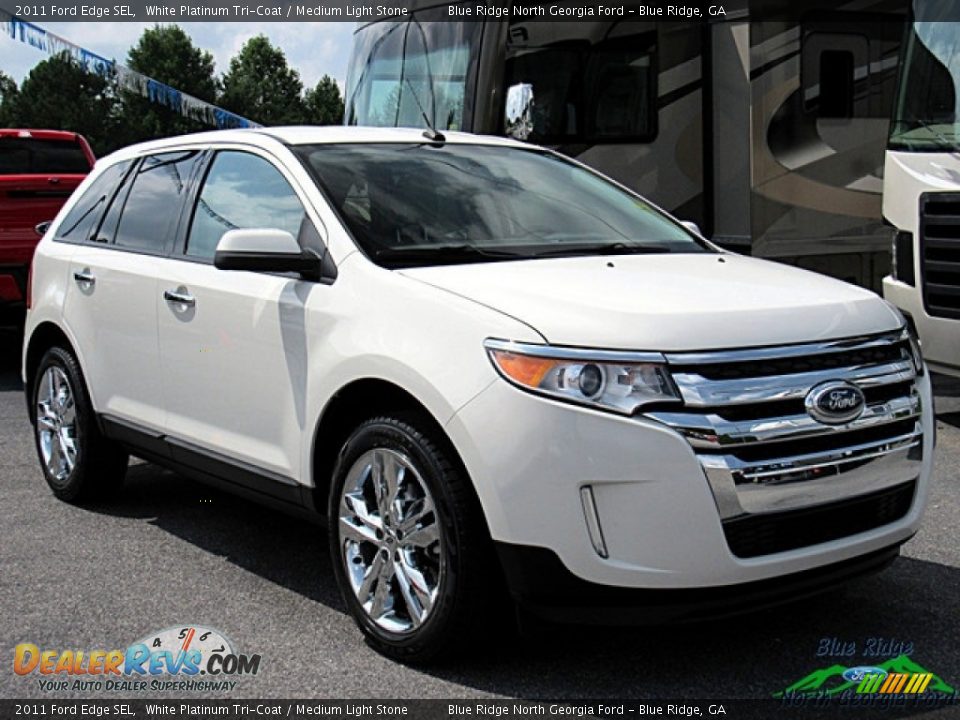 2011 Ford Edge SEL White Platinum Tri-Coat / Medium Light Stone Photo #7