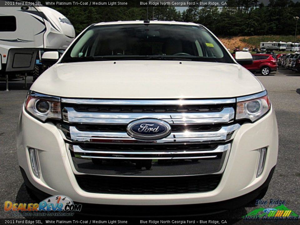 2011 Ford Edge SEL White Platinum Tri-Coat / Medium Light Stone Photo #8