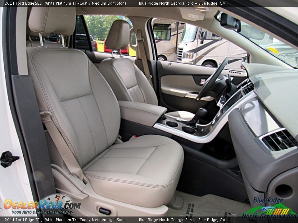 2011 Ford Edge SEL White Platinum Tri-Coat / Medium Light Stone Photo #11