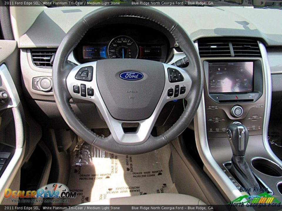 2011 Ford Edge SEL White Platinum Tri-Coat / Medium Light Stone Photo #15