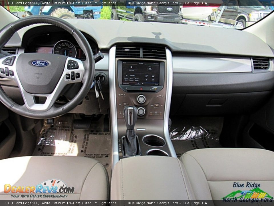 2011 Ford Edge SEL White Platinum Tri-Coat / Medium Light Stone Photo #16