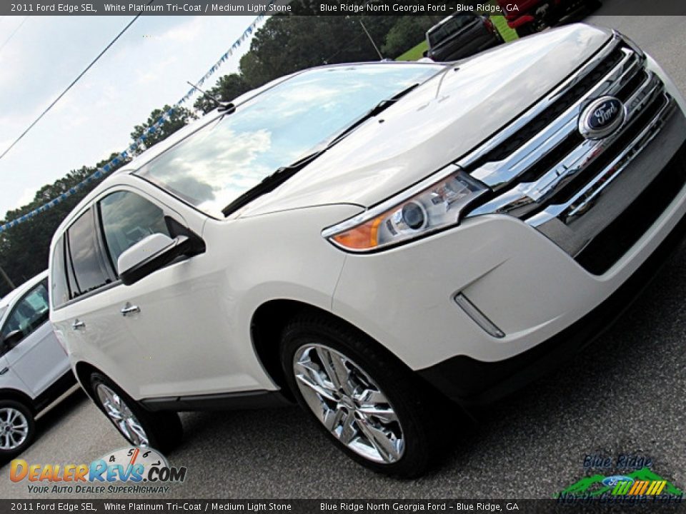 2011 Ford Edge SEL White Platinum Tri-Coat / Medium Light Stone Photo #32