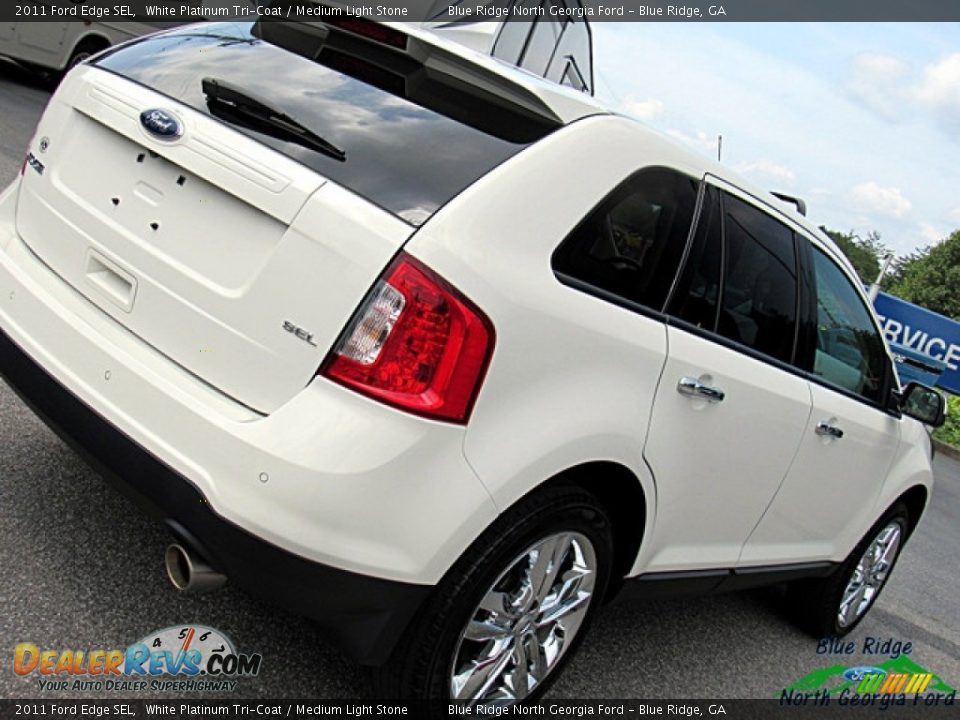 2011 Ford Edge SEL White Platinum Tri-Coat / Medium Light Stone Photo #33