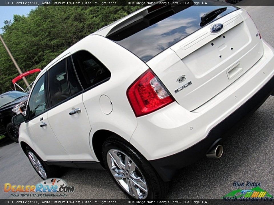 2011 Ford Edge SEL White Platinum Tri-Coat / Medium Light Stone Photo #34