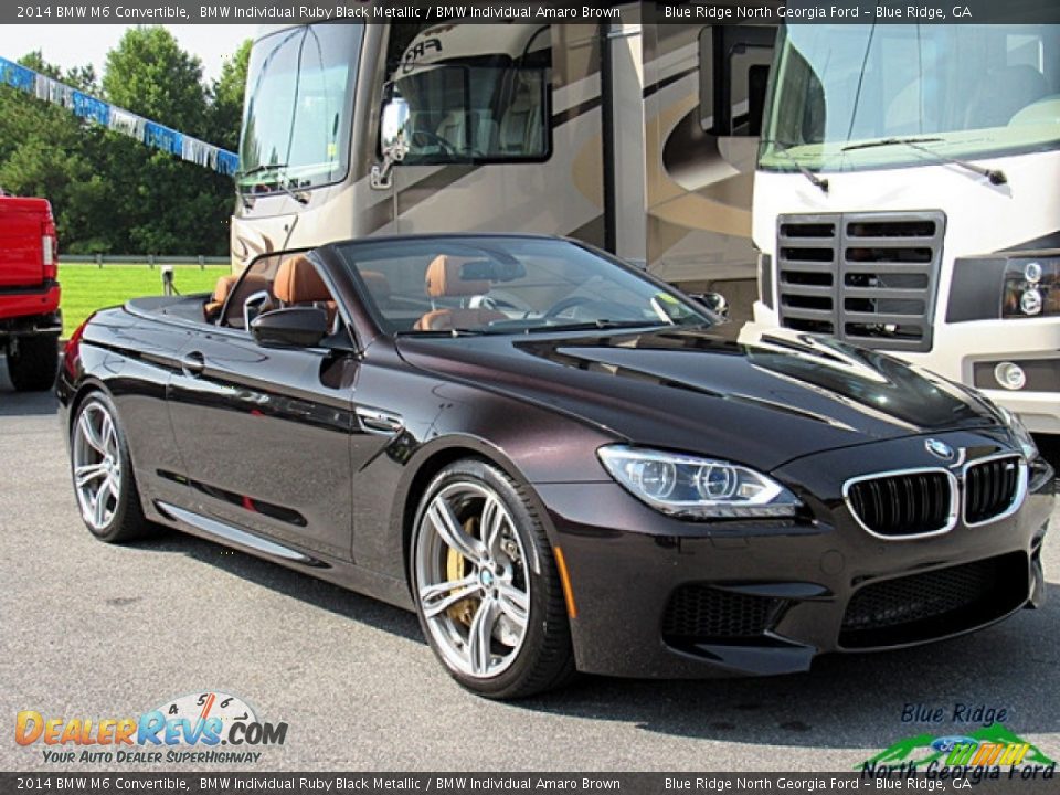2014 BMW M6 Convertible BMW Individual Ruby Black Metallic / BMW Individual Amaro Brown Photo #7