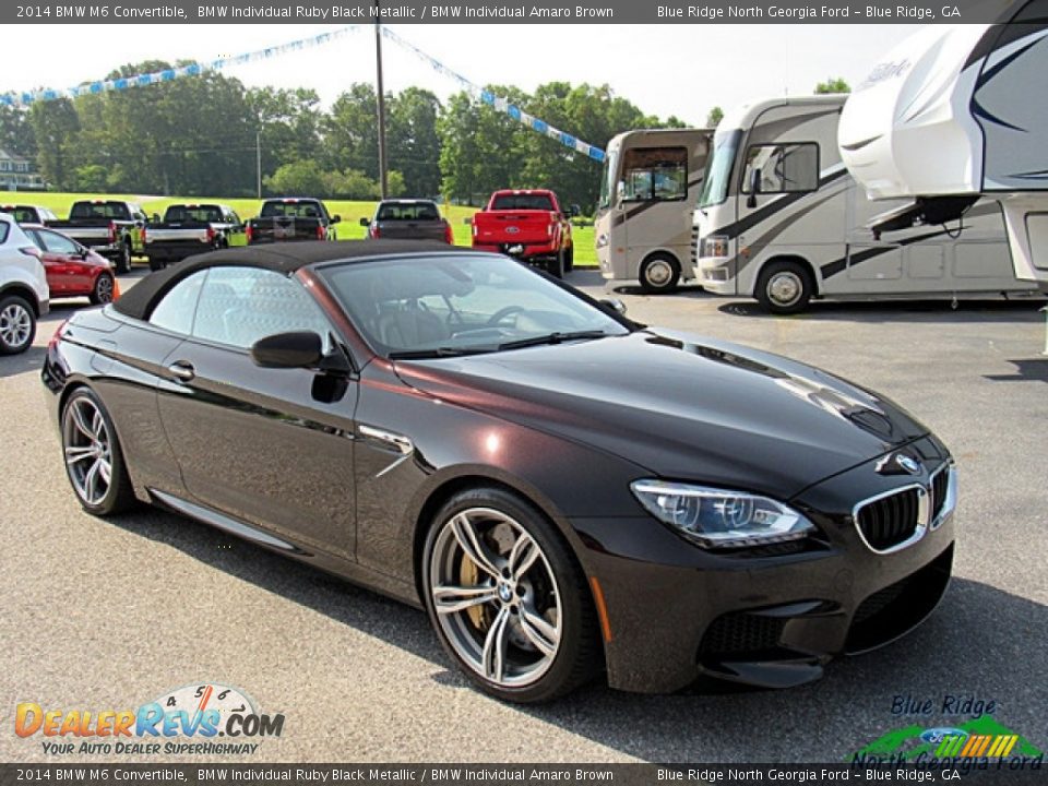 2014 BMW M6 Convertible BMW Individual Ruby Black Metallic / BMW Individual Amaro Brown Photo #24