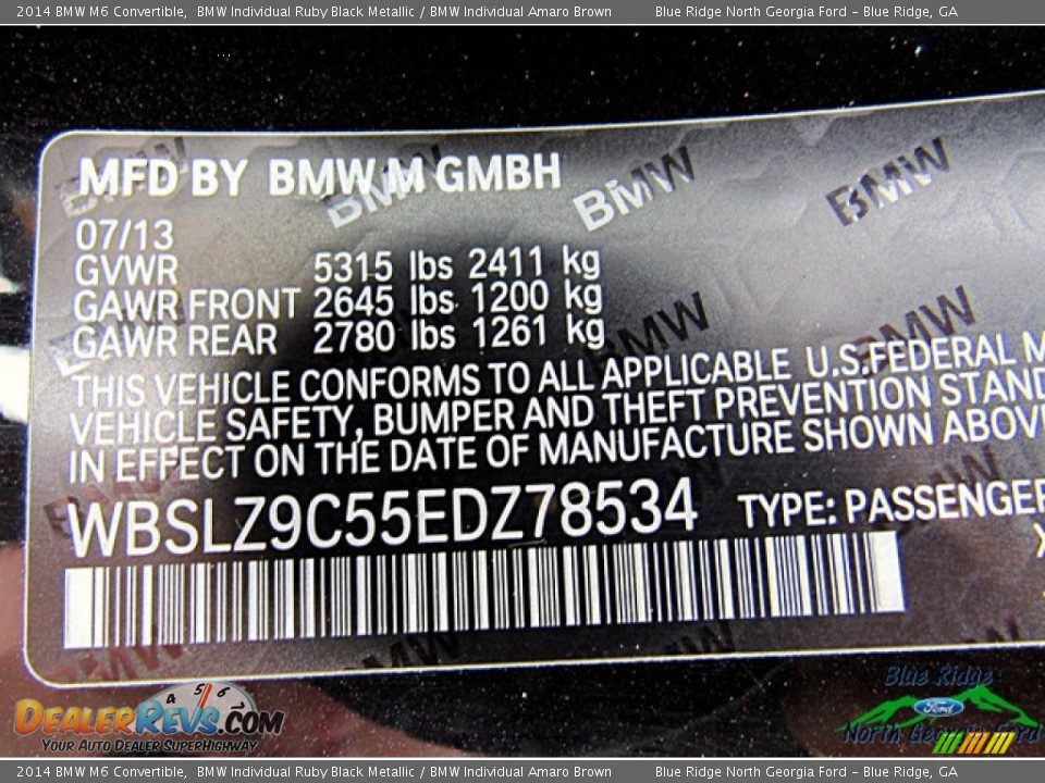 2014 BMW M6 Convertible BMW Individual Ruby Black Metallic / BMW Individual Amaro Brown Photo #33