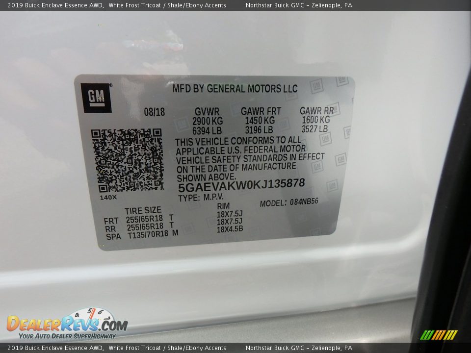 2019 Buick Enclave Essence AWD White Frost Tricoat / Shale/Ebony Accents Photo #16