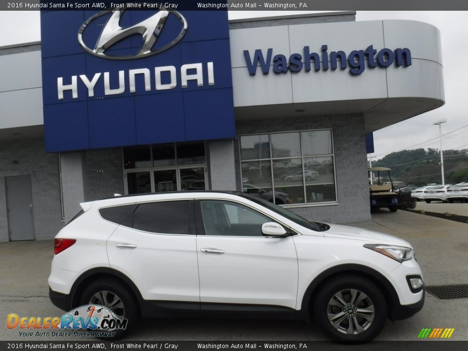 2016 Hyundai Santa Fe Sport AWD Frost White Pearl / Gray Photo #2