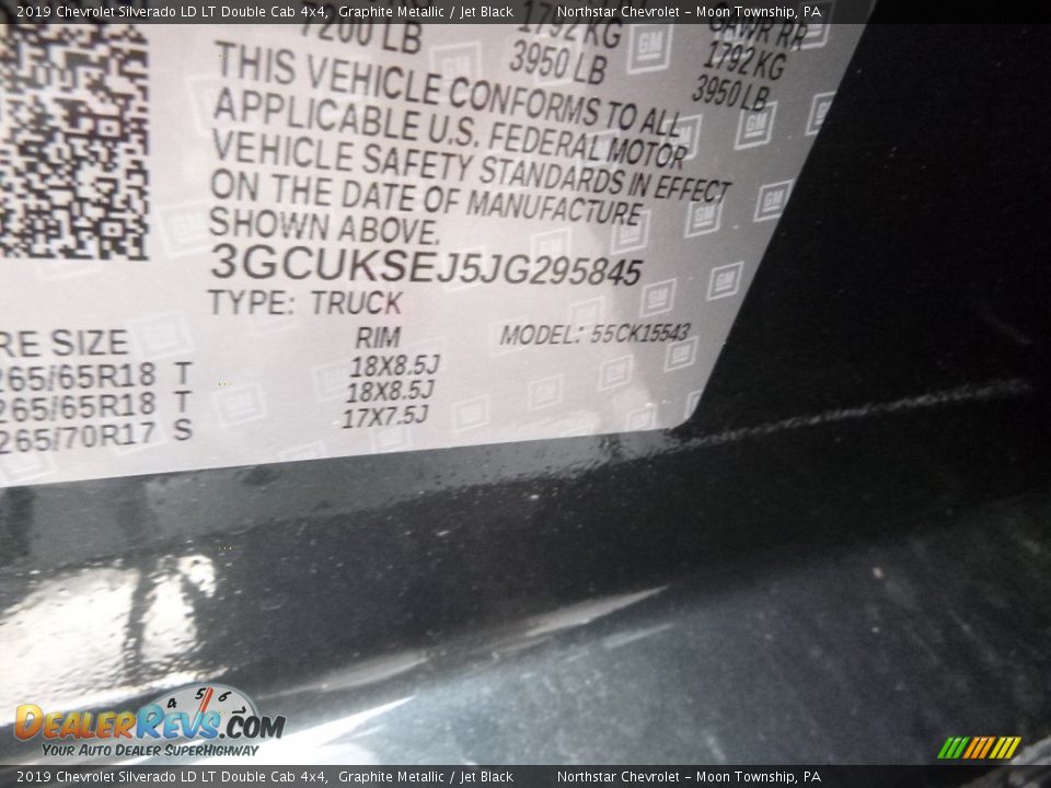 2019 Chevrolet Silverado LD LT Double Cab 4x4 Graphite Metallic / Jet Black Photo #17