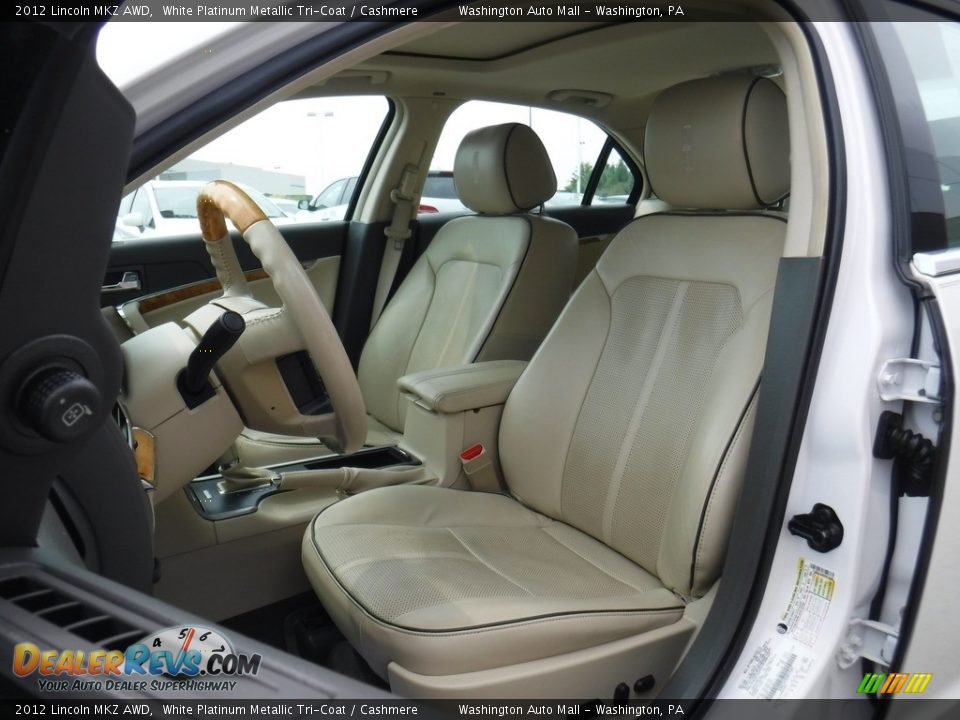2012 Lincoln MKZ AWD White Platinum Metallic Tri-Coat / Cashmere Photo #14