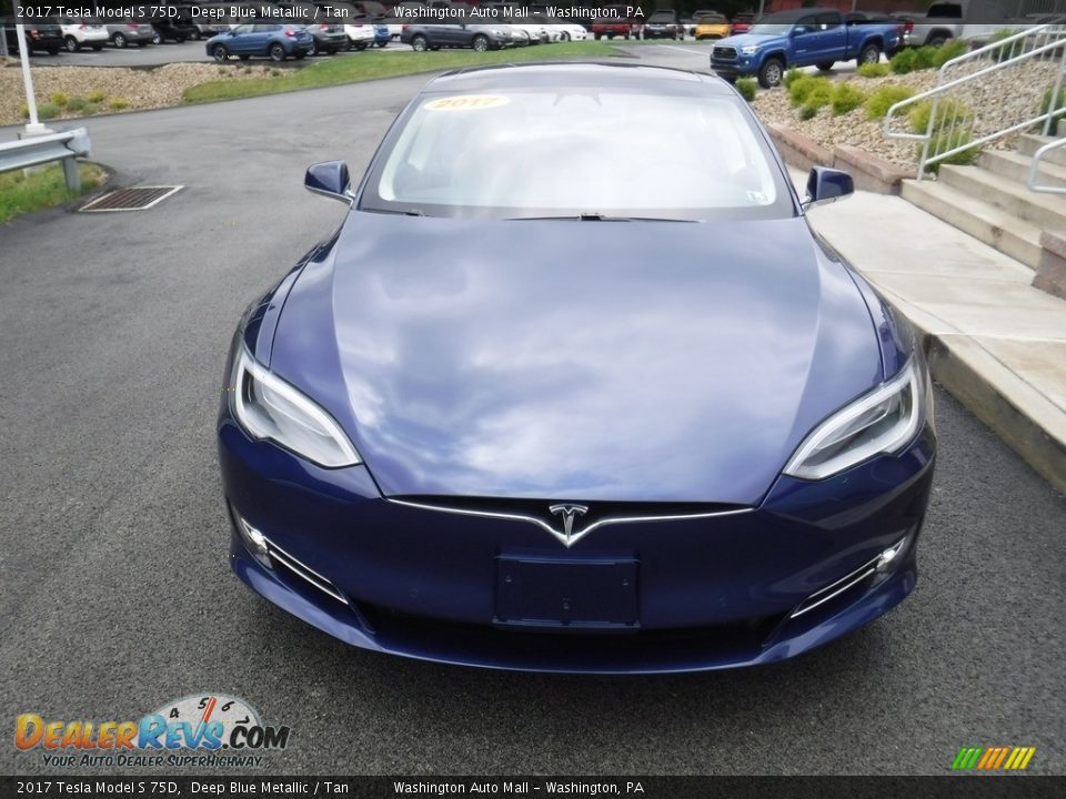 2017 Tesla Model S 75D Deep Blue Metallic / Tan Photo #5