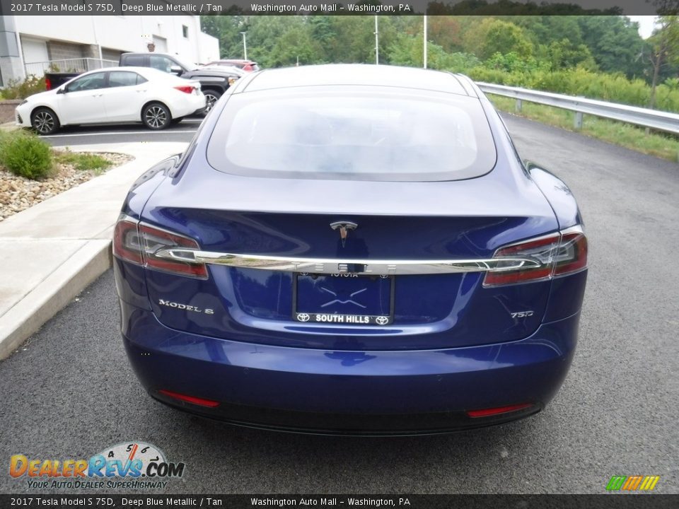 2017 Tesla Model S 75D Deep Blue Metallic / Tan Photo #10