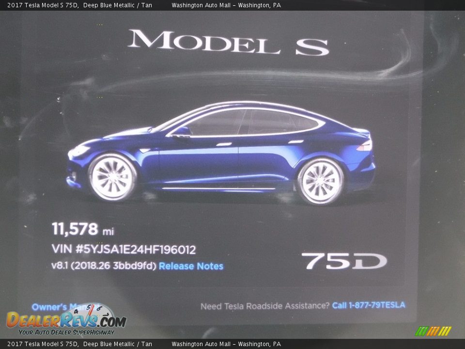 2017 Tesla Model S 75D Deep Blue Metallic / Tan Photo #30