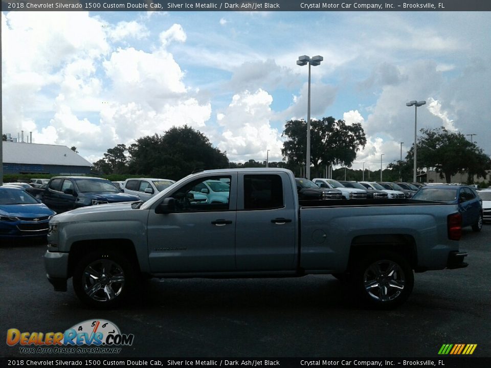 2018 Chevrolet Silverado 1500 Custom Double Cab Silver Ice Metallic / Dark Ash/Jet Black Photo #2