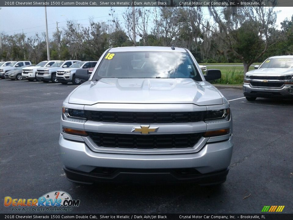 2018 Chevrolet Silverado 1500 Custom Double Cab Silver Ice Metallic / Dark Ash/Jet Black Photo #8