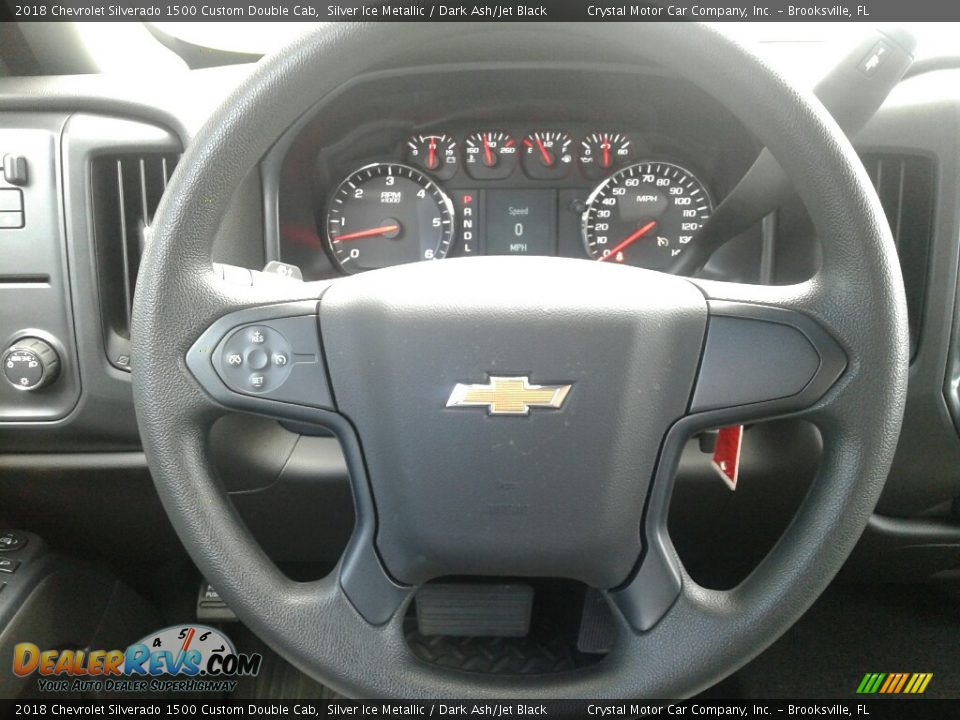 2018 Chevrolet Silverado 1500 Custom Double Cab Silver Ice Metallic / Dark Ash/Jet Black Photo #14
