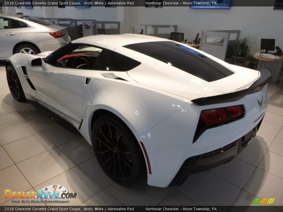 2018 Chevrolet Corvette Grand Sport Coupe Arctic White / Adrenaline Red Photo #3