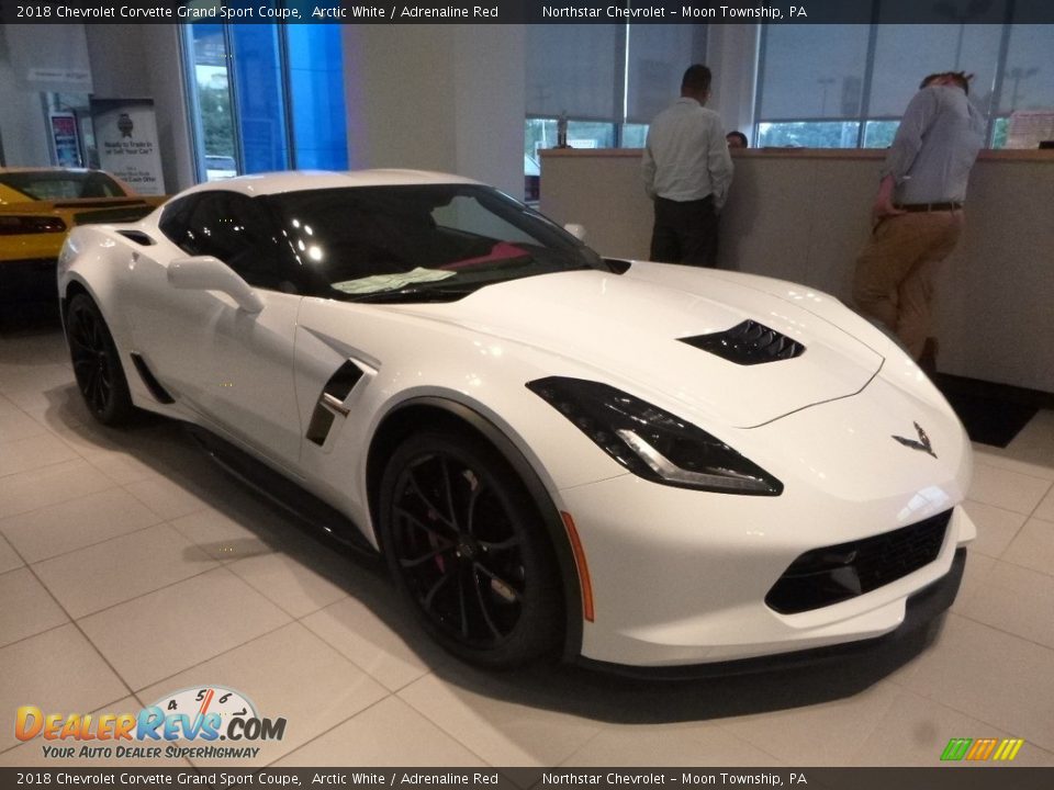 2018 Chevrolet Corvette Grand Sport Coupe Arctic White / Adrenaline Red Photo #8
