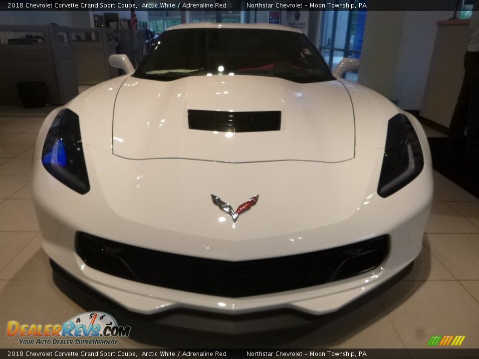 2018 Chevrolet Corvette Grand Sport Coupe Arctic White / Adrenaline Red Photo #10