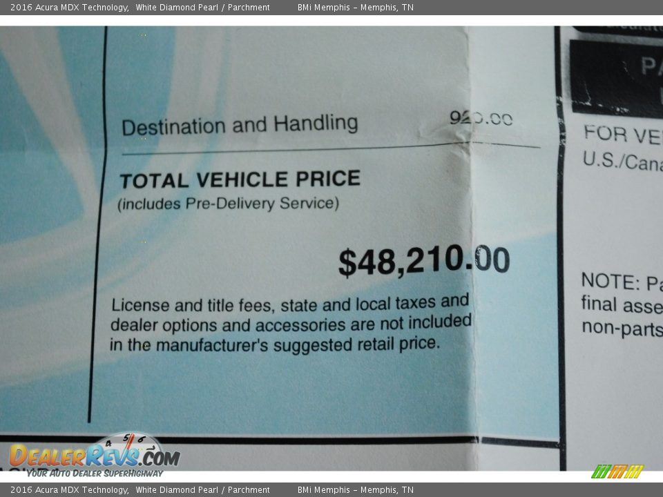 2016 Acura MDX Technology White Diamond Pearl / Parchment Photo #31