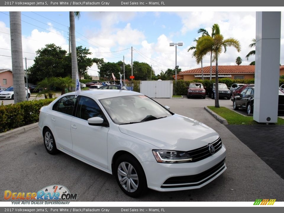 2017 Volkswagen Jetta S Pure White / Black/Palladium Gray Photo #1