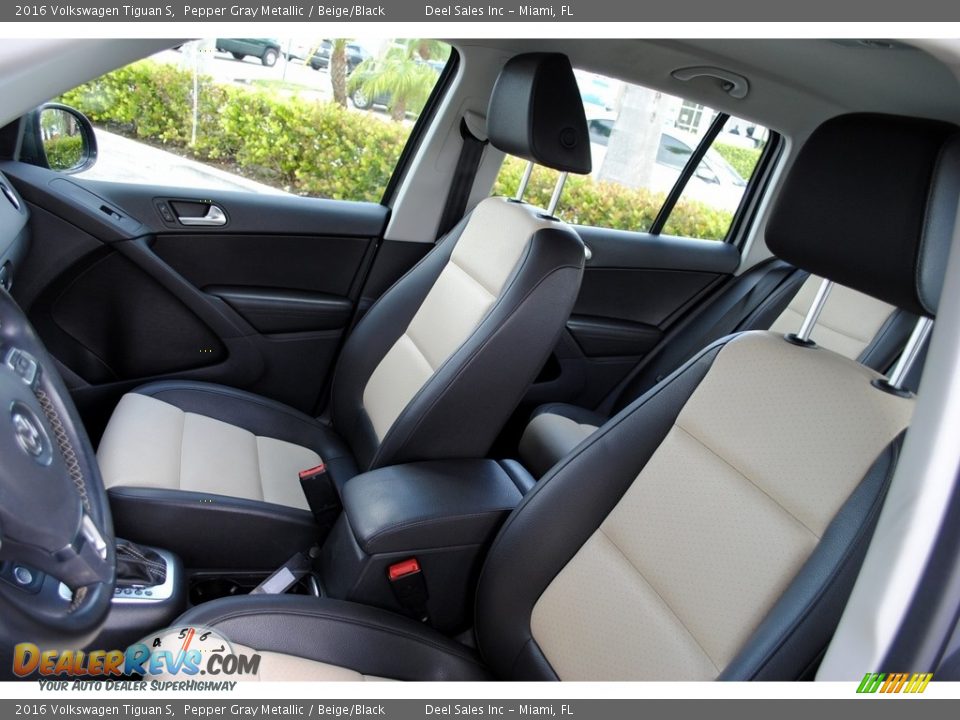 2016 Volkswagen Tiguan S Pepper Gray Metallic / Beige/Black Photo #14