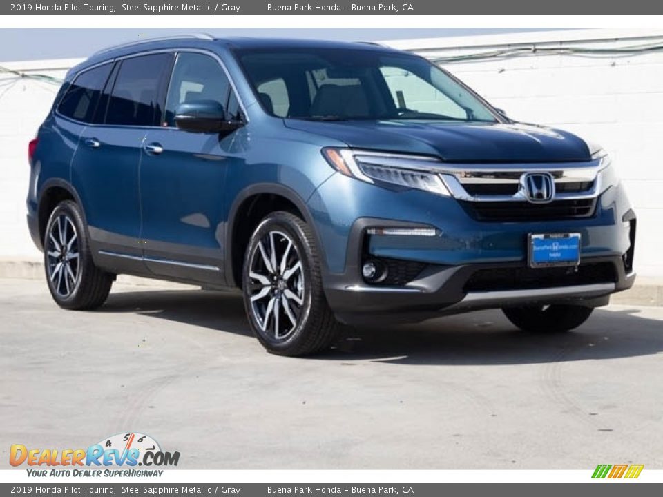 2019 Honda Pilot Touring Steel Sapphire Metallic / Gray Photo #1