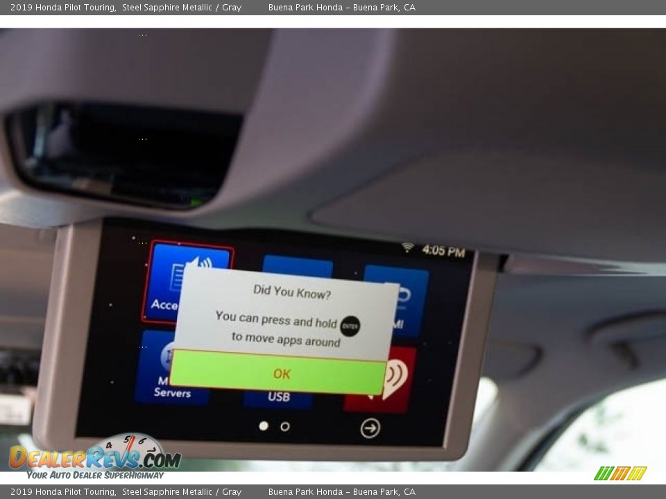 2019 Honda Pilot Touring Steel Sapphire Metallic / Gray Photo #26