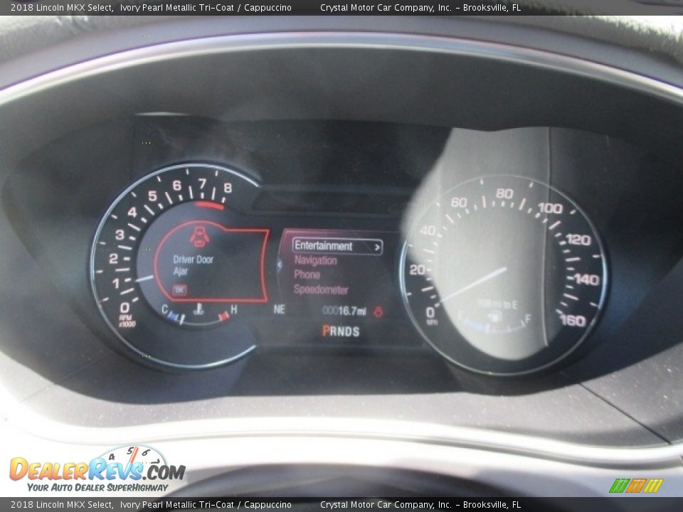 2018 Lincoln MKX Select Ivory Pearl Metallic Tri-Coat / Cappuccino Photo #8