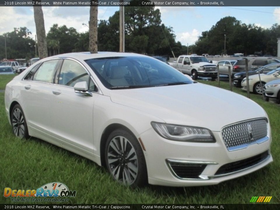 2018 Lincoln MKZ Reserve White Platinum Metallic Tri-Coat / Cappuccino Photo #1