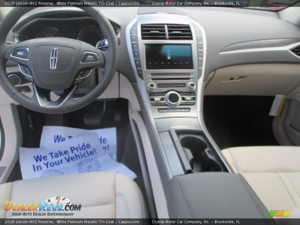 2018 Lincoln MKZ Reserve White Platinum Metallic Tri-Coat / Cappuccino Photo #7