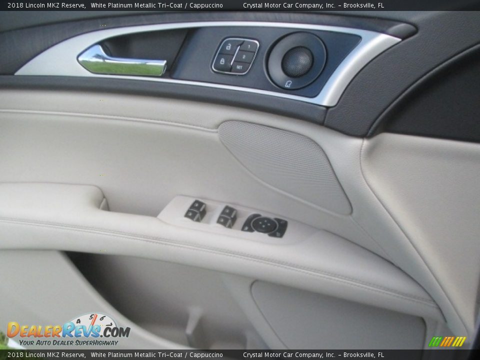 2018 Lincoln MKZ Reserve White Platinum Metallic Tri-Coat / Cappuccino Photo #10