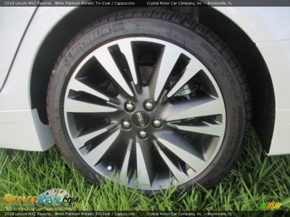 2018 Lincoln MKZ Reserve White Platinum Metallic Tri-Coat / Cappuccino Photo #12