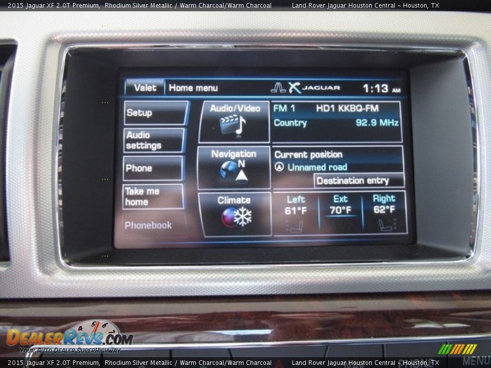 2015 Jaguar XF 2.0T Premium Rhodium Silver Metallic / Warm Charcoal/Warm Charcoal Photo #34