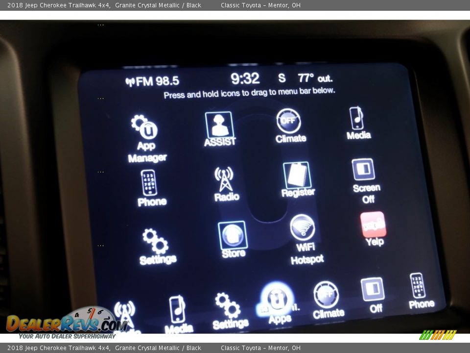 2018 Jeep Cherokee Trailhawk 4x4 Granite Crystal Metallic / Black Photo #13