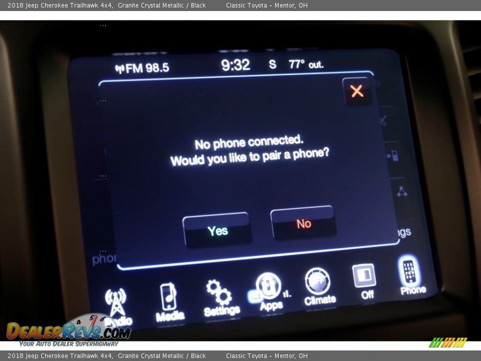 2018 Jeep Cherokee Trailhawk 4x4 Granite Crystal Metallic / Black Photo #14