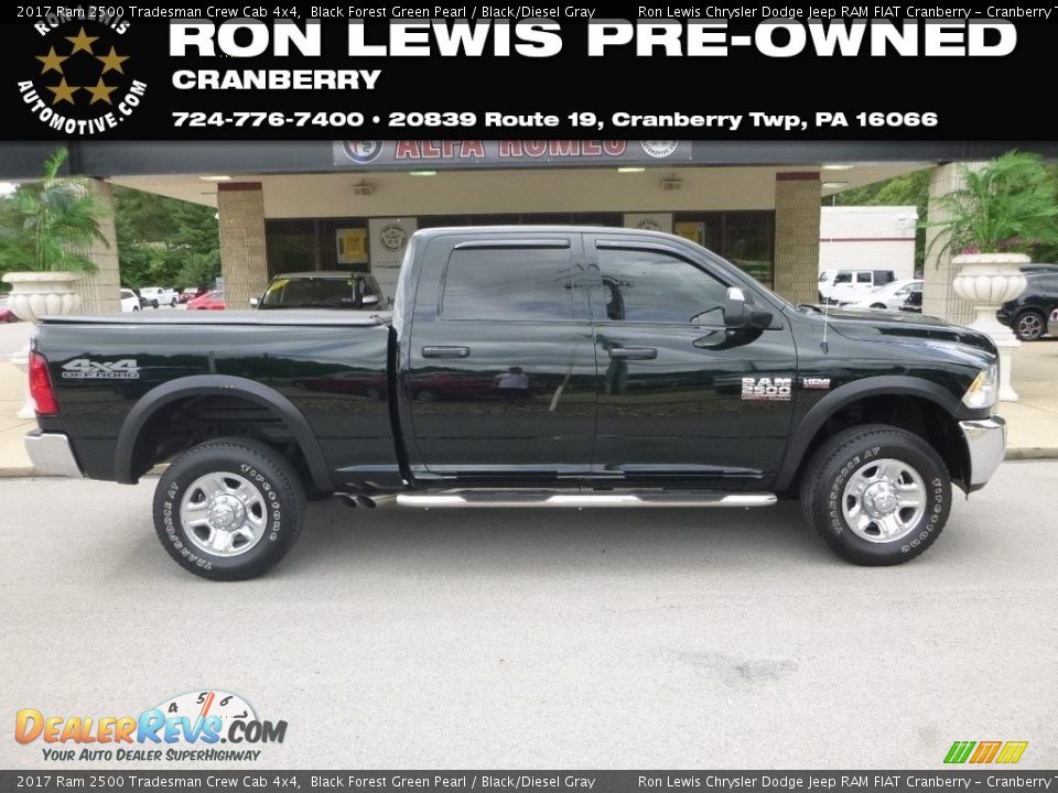 2017 Ram 2500 Tradesman Crew Cab 4x4 Black Forest Green Pearl / Black/Diesel Gray Photo #1