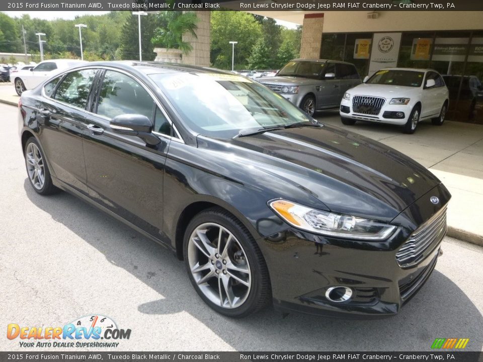 2015 Ford Fusion Titanium AWD Tuxedo Black Metallic / Charcoal Black Photo #3