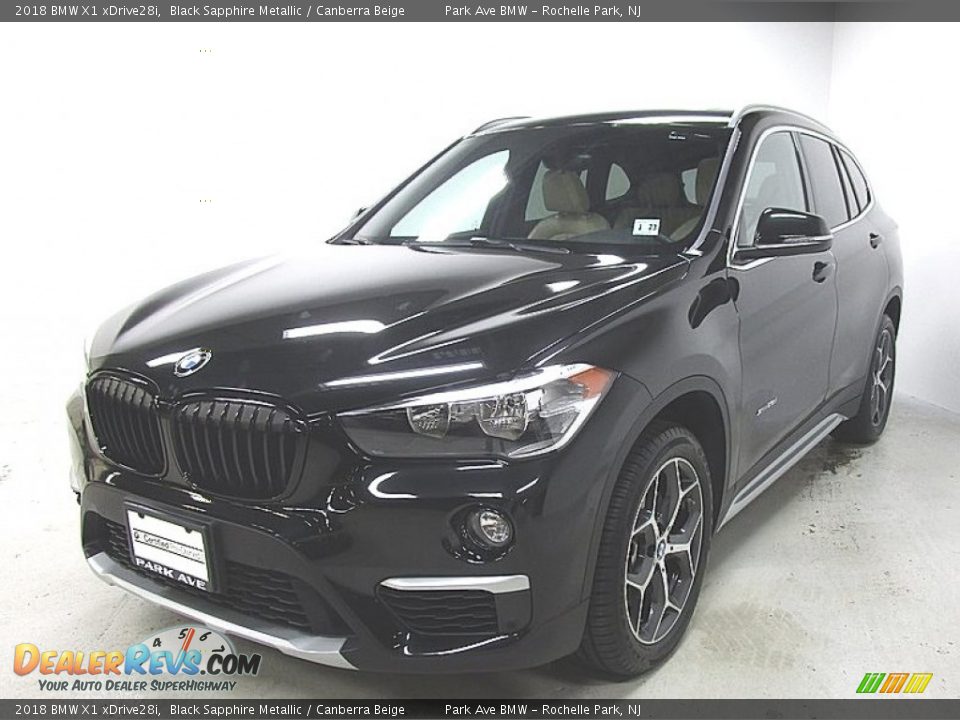 2018 BMW X1 xDrive28i Black Sapphire Metallic / Canberra Beige Photo #1