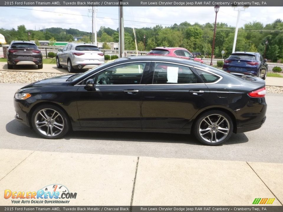 2015 Ford Fusion Titanium AWD Tuxedo Black Metallic / Charcoal Black Photo #6