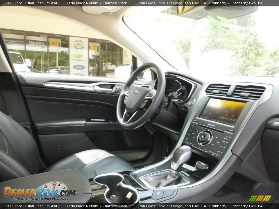 2015 Ford Fusion Titanium AWD Tuxedo Black Metallic / Charcoal Black Photo #12