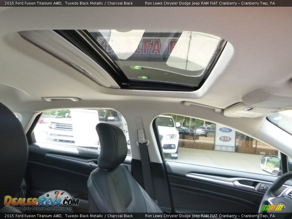 2015 Ford Fusion Titanium AWD Tuxedo Black Metallic / Charcoal Black Photo #13