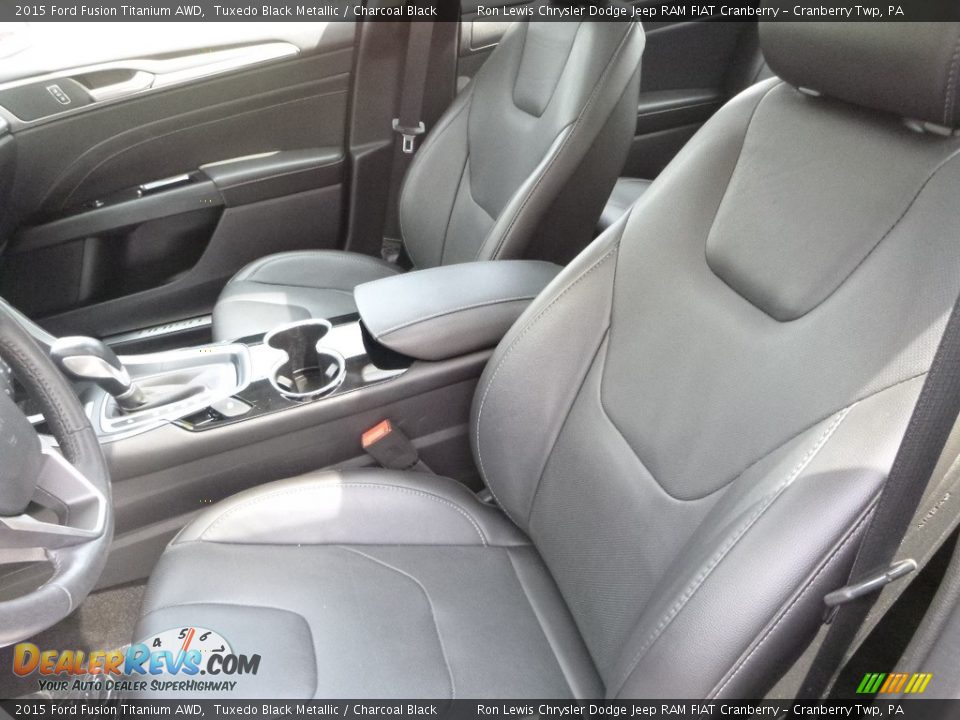2015 Ford Fusion Titanium AWD Tuxedo Black Metallic / Charcoal Black Photo #16