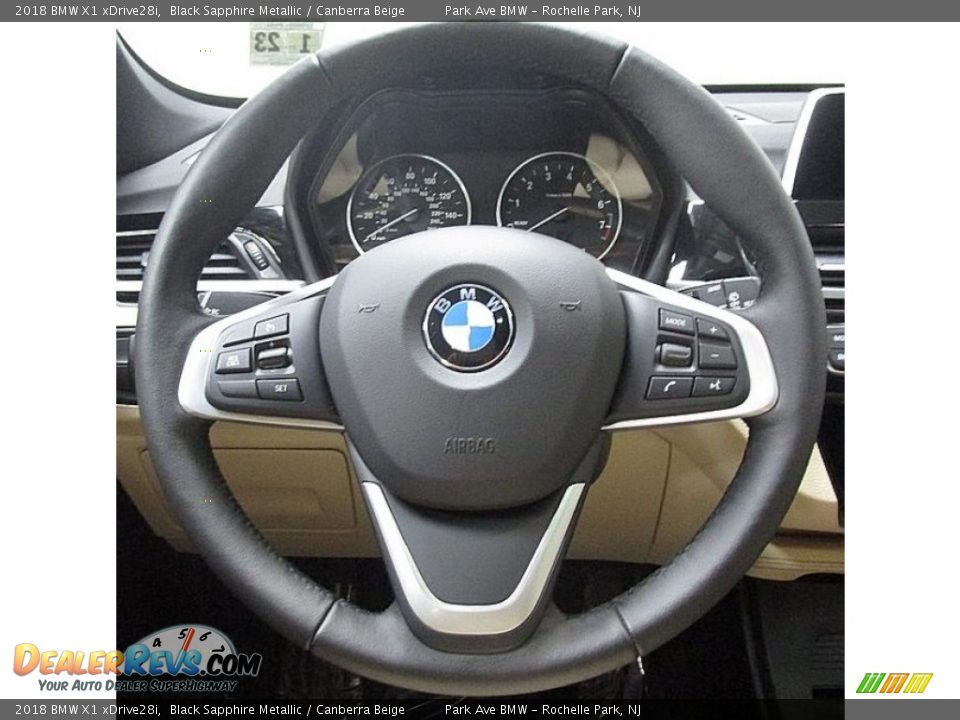2018 BMW X1 xDrive28i Black Sapphire Metallic / Canberra Beige Photo #26