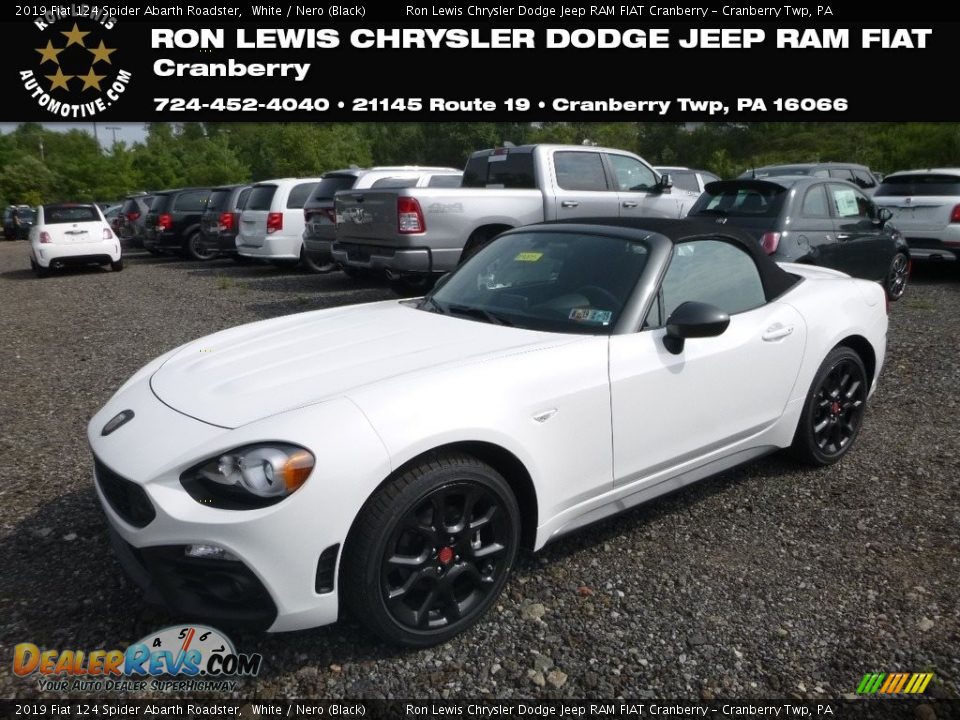 2019 Fiat 124 Spider Abarth Roadster White / Nero (Black) Photo #1