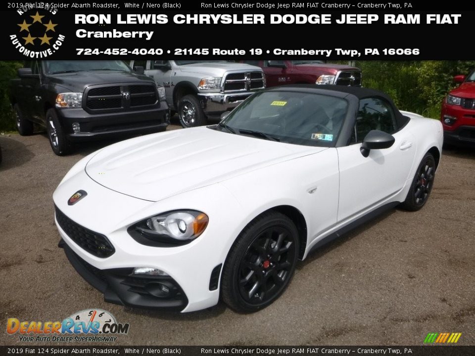 2019 Fiat 124 Spider Abarth Roadster White / Nero (Black) Photo #1