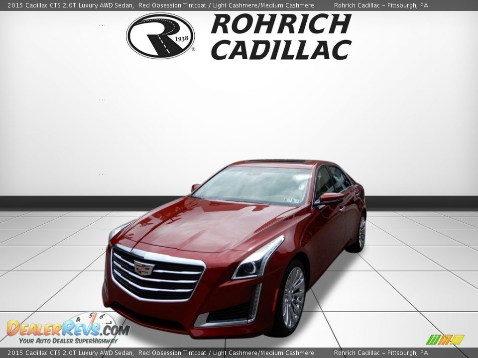 2015 Cadillac CTS 2.0T Luxury AWD Sedan Red Obsession Tintcoat / Light Cashmere/Medium Cashmere Photo #1