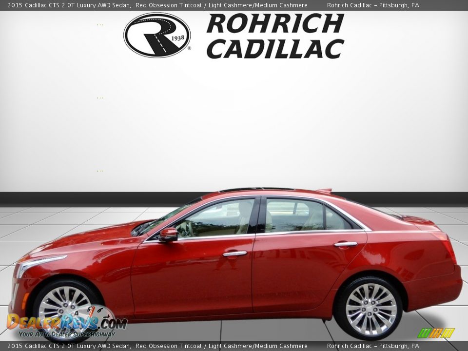 2015 Cadillac CTS 2.0T Luxury AWD Sedan Red Obsession Tintcoat / Light Cashmere/Medium Cashmere Photo #2